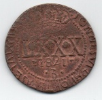 MOEDA BRASIL IMPERIO - LXXX REIS 1821 - BC - COBRE - 28,68 GRAMAS - 42MM 