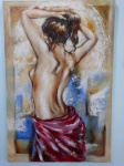 QUADRO - MULHER DE COSTAS - 2007 - ACRILICO SOBRE TELA - 120 X 80CM - ULYSSES NUNES SANCHEZ - ASSINADO PELO ARTISTA