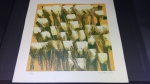 GRAVURA - TIRAGEM 02/120 - TULIPAS GRD EM FUNDO LARANJA - SERIGRAFIA - 50 X 50CM - OLIMPIA COUTO - ASSINADO A LAPIS PELA ARTISTA - ACID - SEM MOLDURA - APRESENTA PONTOS DE ACIDEZ POR CONTA DO TEMPO