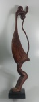 ANTIGA E LINDA ESCULTURA EM MADEIRA NU FEMININO COM BASE EM GRANITO - MEDINDO 75CM DE ALTURA - LINDO ITEM PARA DECORACAO - NO ESTADO CONFORME FOTOS