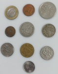 LOTE CONTENDO 10 MOEDAS ESTRANGEIRAS/NACIONAIS DIVERSAS - MBC - NO ESTADO CONFORME FOTOS