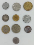 LOTE CONTENDO 10 MOEDAS ESTRANGEIRAS/NACIONAIS DIVERSAS - MBC - NO ESTADO CONFORME FOTOS