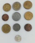 LOTE CONTENDO 10 MOEDAS ESTRANGEIRAS/NACIONAIS DIVERSAS - MBC - NO ESTADO CONFORME FOTOS