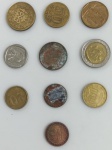 LOTE CONTENDO 10 MOEDAS ESTRANGEIRAS/NACIONAIS DIVERSAS - MBC - NO ESTADO CONFORME FOTOS