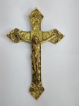 Lindo Crucifixo de parede em Metal fundido. Medida: 20,5 cm x 13 cm x 2 cm.