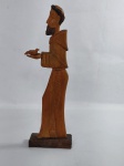 Linda Escultura Religiosa entalhada em Madeira representando - São Francisco de Assis - Medida: 26,5 cm de altura x 8,5 cm x 3,5 cm. Conforme fotos.