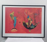 Linda e Decorativa Impressão - " A Favor e Contra " - Obra do Pintor Russo - Wassily Kandinsky - Moldura em madeira com proteção em vidro.  MIGNECO E SMITH -  1993 - Firenze - Printed in Italy. Medida do quadro: 82 cm x 62 cm x 1,5 cm. Conforme fotos.