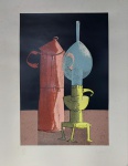 INOS CORRADIN - Conservada e Original Gravura " Bule e Lampião " do Renomado e Catalogado Artista. Assinada a lápis - Tiragem: 66/150 - Sem moldura.  Medida total: 70 cm x 50 cm. Medida da Obra: 46 cm x 31 cm.