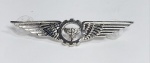 FAB - Conservado Distintivo de Grupamento Básico da Aeronáutica. Metal cromado. Medida: 7.5 cm x 2 cm. Conforme fotos.