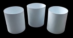 Conjunto com 3 cestos de lixo em polipropileno - 12L - 29x23 cm - um deles amassado na borda.