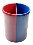Cesto de lixo com divisória em plástico - 26L - 38x32 cm - sem uso.