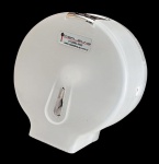 Dispenser em plástico para papel higiênico 300M - 23x22x12 cm e 10 cm largura do papel-sem uso.