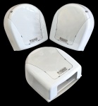 Conjunto com 3 dispensers para papel em polipropileno - 29x26x12 cm e 10 cm largura do papel-sem uso.