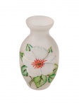 Pequeno vaso em vidro fosqueado pintado a mão - 10x06 cm.(M.C.)