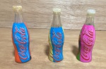 Lote composto por 3 mini garrafas colecionáveis Coca-cola Olimpíadas 2004.