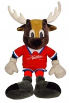 KASHIMA ANTLERS - RARO - EDIÇÃO ESPECIAL - Grande boneco Alce mascote do clube K. A. FC 1992em pelúcia e tecido - 130x60x35 cm - dois pequenos descosturados na costura do chifre e pequeno pontos amarelados do tempo nos olhos. (C.A.)