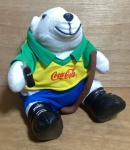 COCA-COLA URSO ESPORTISTAS - Urso de pelúcia da Coca-Cola - Hokey - 23x20x20cm-conservado.