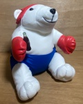 COCA-COLA URSO ESPORTISTA - Urso de pelúcia da Coca-Cola - BOXEADOR  - 23x20x20cm-conservado.
