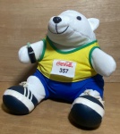 COCA-COLA ESPORTISTA - Urso de pelúcia da Coca-Cola - Corrida  - 23x20x20cm-conservado.