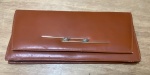 Antiga bolsa de mão em couro sintético - 27x13 cm