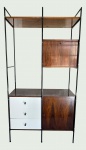 Geraldo de Barros- 1960 Estante em Ferro Jacarandá e Fórmica  199 cm x 104 cm x 43 cm