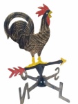 GALO DO VENTO DO HAVAI EM ALUMÍNIO FUNDIDO, NÃO ESCURECE, COR OURO VELHO COM A CRISTA NA COR VERMELH