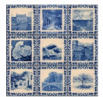 Belissimo conjunto de 9 azulejos com cenas de lisboa, riqueza de detalhes em ceramica, medindo 15 x