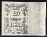 Reimpressão - Selos Para Jonais - Cifra Horizontal - 20 Réis - nº RE-80. Tipo de 1890, reimpresso em