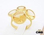 ANTONIO BERNARDO - Anel Celebration Ouro Amarelo 18K com Quartzo Incolor, Aro 17, peso de 5,7 gramas