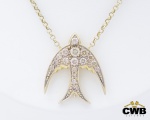 H.STERN - Colar + Pingente Ouro Nobre 18K com Diamantes Cognac, 45cm de comprimento, peso de 7,6 gra