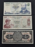 Três cédulas de países estrangeiros diversas