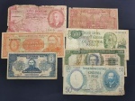 Sete cédulas de países estrangeiros diversas