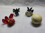 Miniaturas de boneco Bakugan, pokémon e pequena bola de golf original