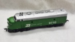 Miniatura de Locomotiva Burlington Northern de ferro, em muito bom estado de conservação