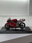 Miniatura Moto Ducati 996 - Fogarty (1999), com tampa em acrílico, no estado das fotos