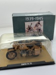 Miniatura motocicleta BMW R75 - Segunda Guerra Mundial, na caixa original, em perfeito estado, item raro colecionável, no estado das fotos