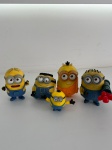 Lote com 5 bonecos miniaturas Minions, no estado das fotos