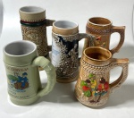 Cinco canecas de Choop em porcelana  diversas , marca CERAMARTE e PORCELANA SÃO PAULO. Medidas: 20 cm/18 cm/ 16 cm /15 cm e  14 cm