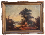 Pintura Europeia - oleo s/ tela, medindo: 61 cm x 81 cm e 96 cm x 75 cm