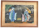 W.SPROVIERI??? Pintura oriental, oleo s/ cartão, medindo: 62 cm x 89 cm e 70 cm x 95 cm