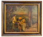Delphin ENJOLRAS (1857-1945) - oleo s/ tela, medindo: 58 cm x 66 cm e 45 cm x 54 cm