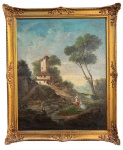 ???? assinatura ilegível, oleo s/ tela, medindo: 82 cm x 65 cm e 80 cm x 96 cm