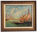 Pintura europeia, sem assinatura, oleo s/ tela, medindo: 60 cm x 73 cm e 97 cm x 84 cm