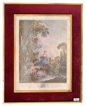 Gravura colorida europeia, medindo: 71 cm x 57 cm