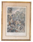 Gravura colorida europeia, medindo: 50 cm x 32 cm e 70 cm x 53 cm