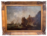Pintura Europeia, assinatura não identificada, oleo s/ tela, medindo: 1,00 m x 1,37 m e 1,30 m x 1,66 m