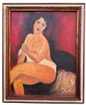 Pintura estrangeira, oleo s/ tela, artista não identificado, medindo: 1,04 m x 1,30 m e 1,24 m x 1,51 m
