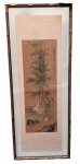 Rara pintura oriental, tecnica mista s/ papel, medindo: 1,29 m x 41 cm e 1,47 m x 59 cm