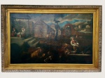 Obra digna de  Museu, enorme pintura europeia possivelmente Sec. XVIII - XIX. oleo s/ tela, medindo: 1,44 m x 82 cm e 1,61 m x 1,10 m