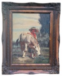 MARTINS?? assinatura ilegível, oleo s/ madeira, medindo: 30 cm x 40 cm e 44 cm x 54 cm
